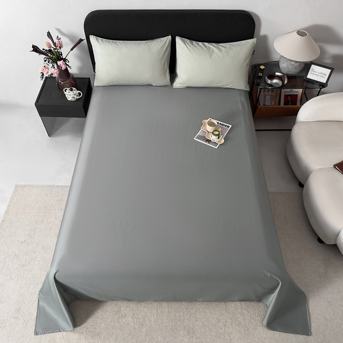 91家纺网 家纺一手货源 找家纺 富馨莱 2026新款100支长绒棉色织大提花四件套单品床单系列 凤鸣-雪松绿