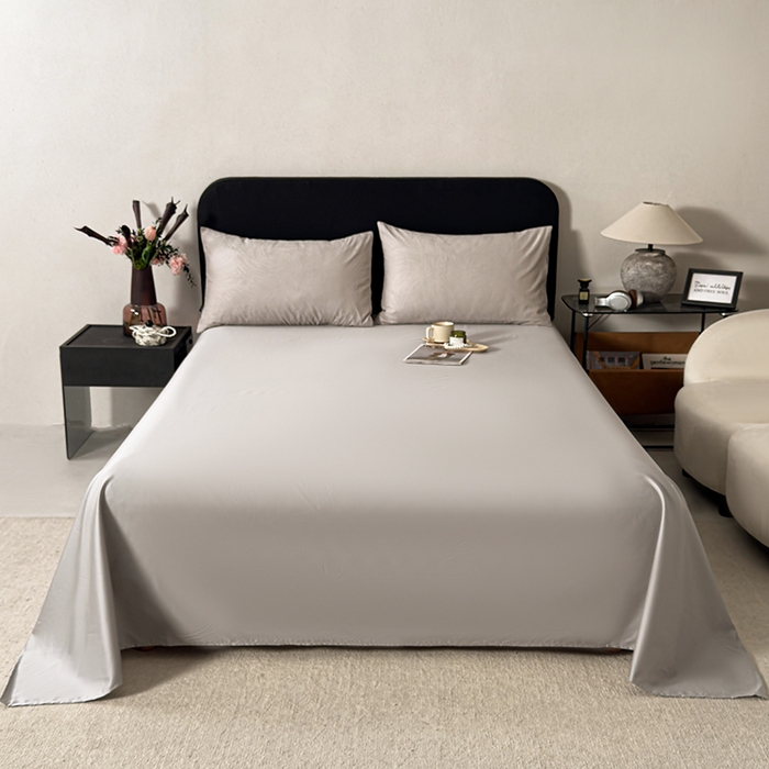 富馨莱 2026新款100支长绒棉色织大提花四件套单品床单系列 凤鸣-密合紫灰