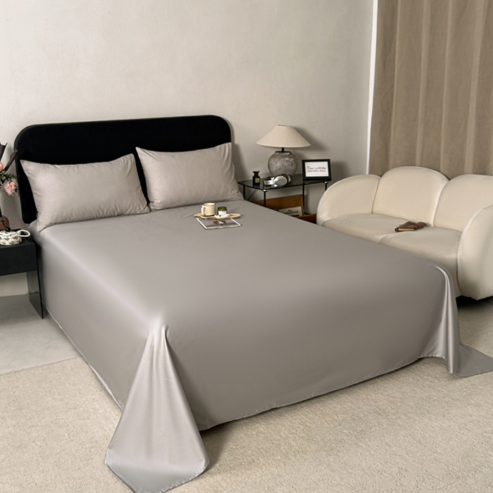 91家纺网 家纺一手货源 找家纺 富馨莱 2026新款100支长绒棉色织大提花四件套单品床单系列 凤鸣-密合紫灰