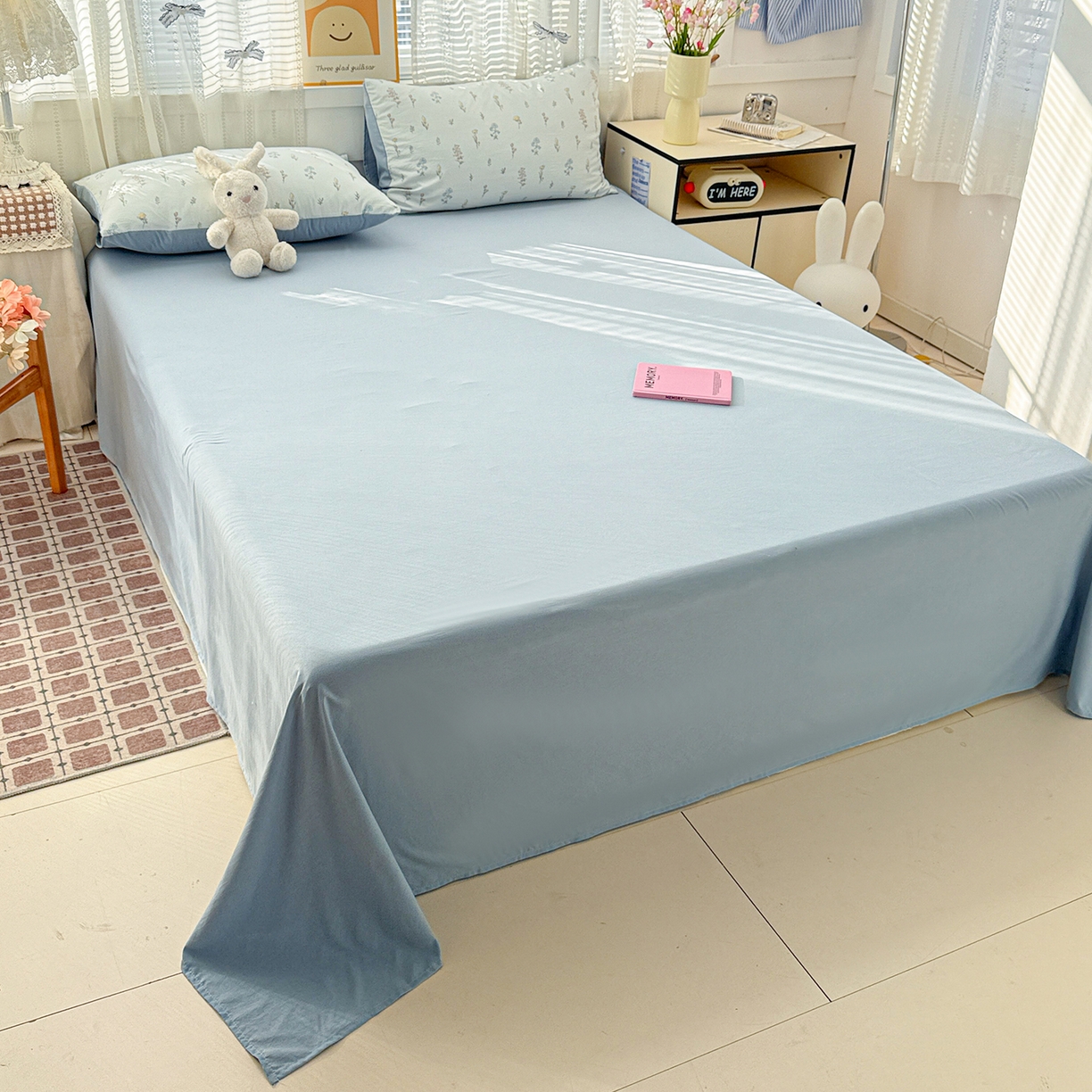 91家纺网 家纺一手货源 找家纺 名品家纺 2026新款古法水洗仿棉云感纱四件套 提供买家秀 雨沫