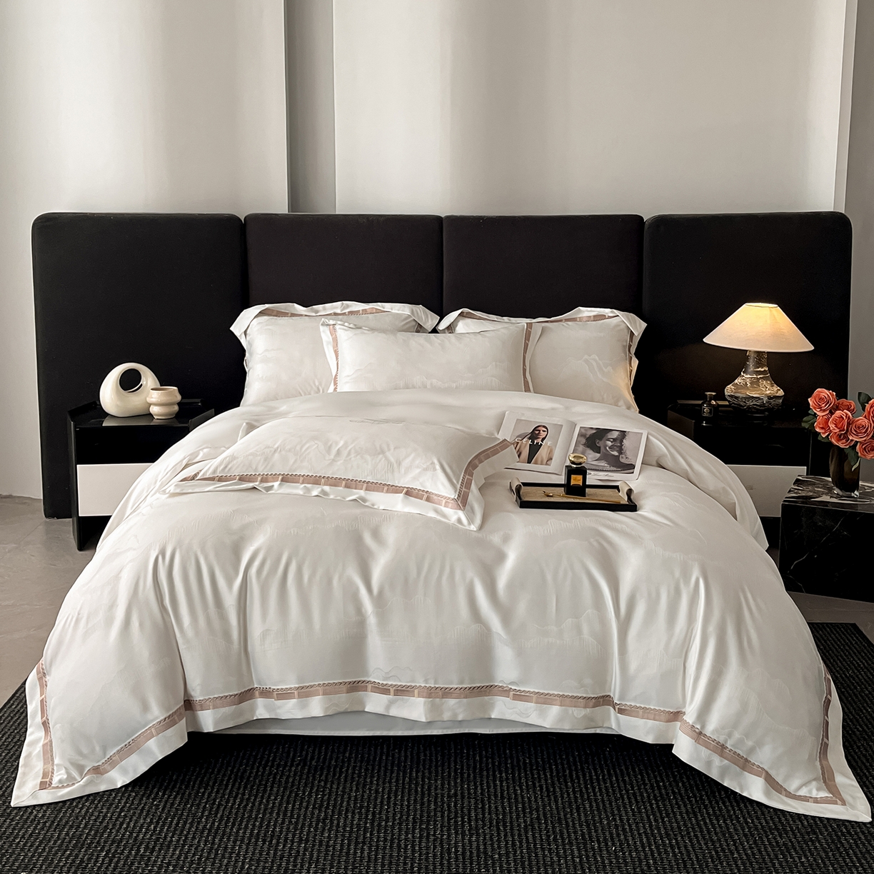 91家纺网 家纺一手货源 找家纺 （总）置顶家纺 2026春夏新款亲肤提花四件套-山峦