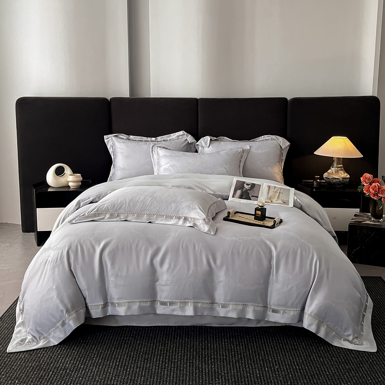 91家纺网 家纺一手货源 找家纺 （总）置顶家纺 2026春夏新款亲肤提花四件套-山峦