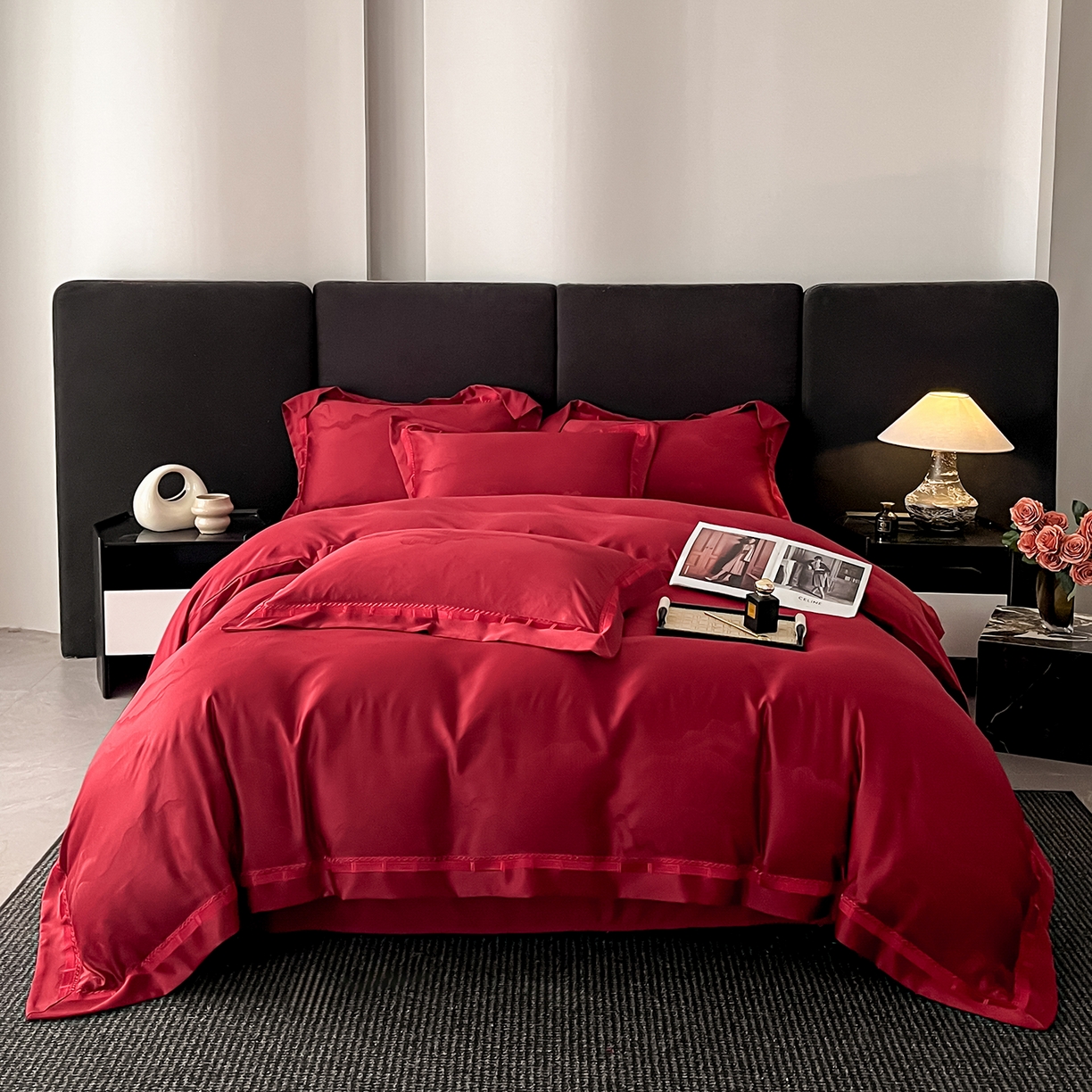 （总）置顶家纺 2026春夏新款亲肤提花四件套-山峦