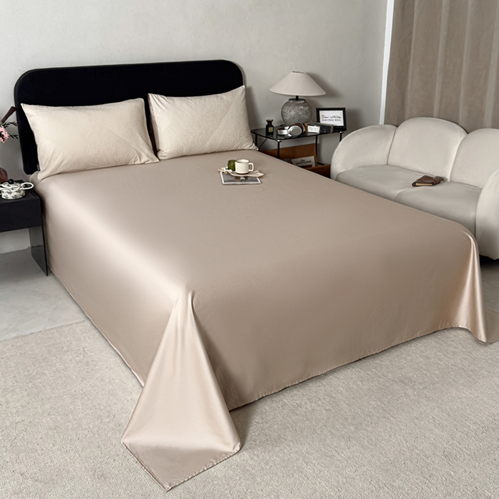 91家纺网 家纺一手货源 找家纺 富馨莱 2026新款100支长绒棉色织大提花四件套单品被套系列 爱庭-燕麦烤茶