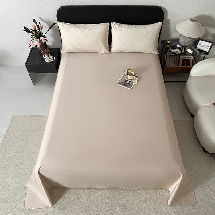 91家纺网 家纺一手货源 找家纺 富馨莱 2026新款100支长绒棉色织大提花四件套单品被套系列 爱庭-燕麦烤茶