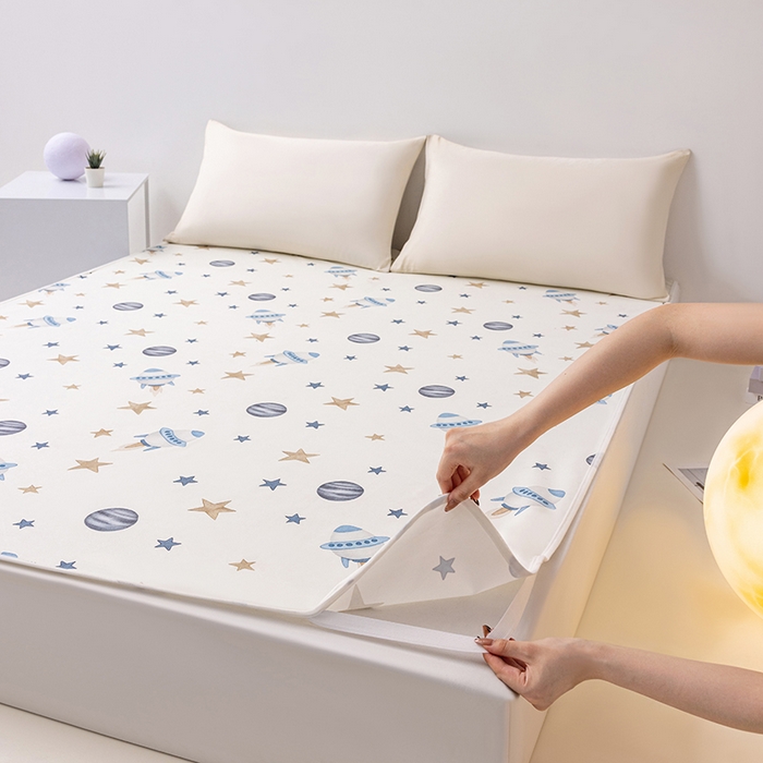 91家纺网 家纺一手货源 找家纺 索弗莱家纺 2026新款宝宝防水隔尿垫成人床垫隔脏垫子姨妈垫-儿童 宇宙飞船