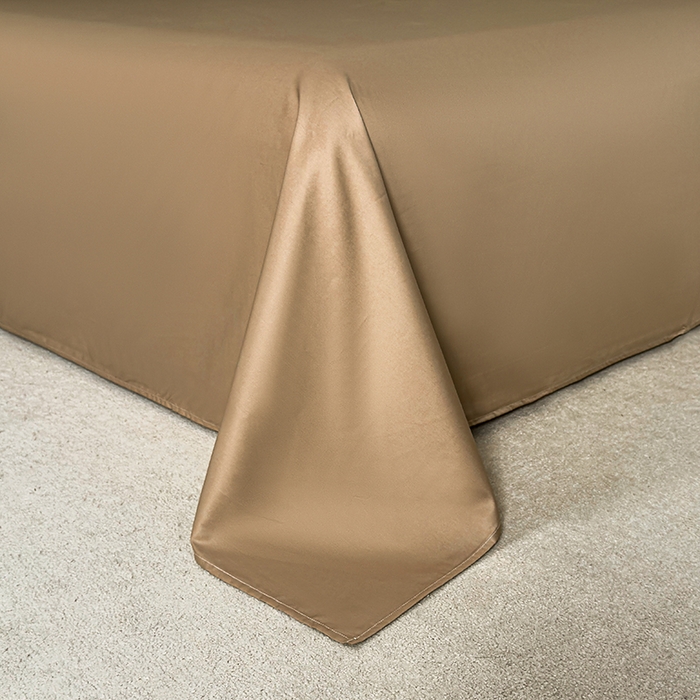 91家纺网 家纺一手货源 找家纺 富馨莱 2026新款100支长绒棉色织大提花四件套单品枕套系列 爱庭-摩卡棕