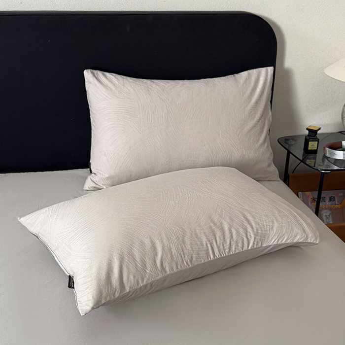 富馨莱 2026新款100支长绒棉色织大提花四件套单品枕套系列 凤鸣-密合紫灰