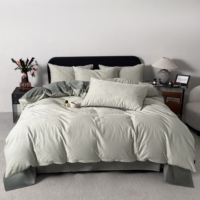 91家纺网 家纺一手货源 找家纺 （总）富馨莱 2026新款100支长绒棉色织大提花四件套系列