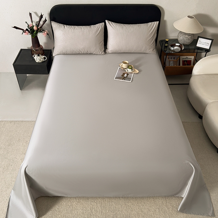 91家纺网 家纺一手货源 找家纺 富馨莱 2026新款100支长绒棉色织大提花四件套系列 凤鸣-密合紫灰