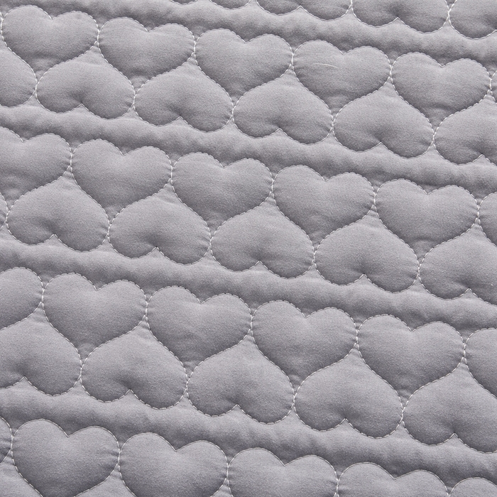 91家纺网 家纺一手货源 找家纺 邵依家纺 2026新款原棉防水床笠系列 爱心深灰