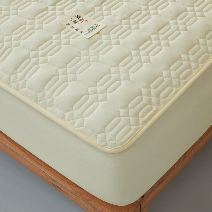 91家纺网 家纺一手货源 找家纺 邵依家纺 2026新款原棉防水床笠系列 菱格豆青