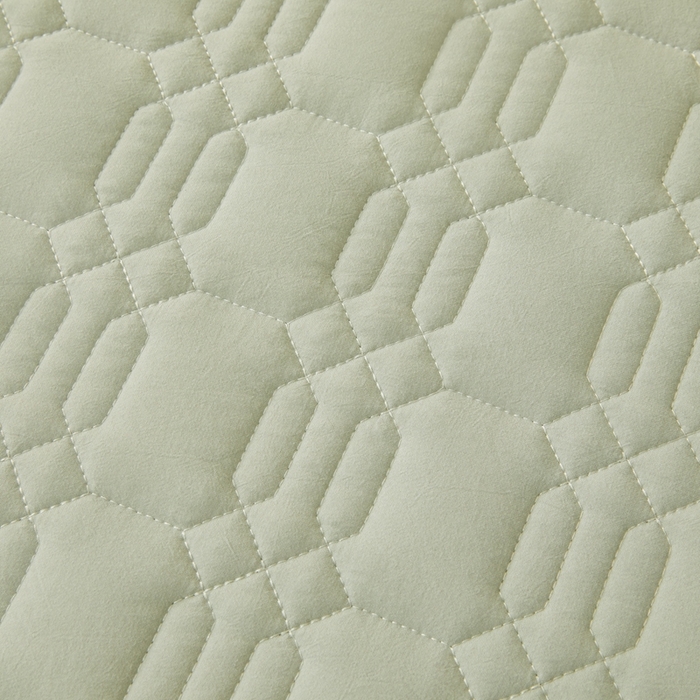 91家纺网 家纺一手货源 找家纺 邵依家纺 2026新款原棉防水床笠系列 菱格嫩绿