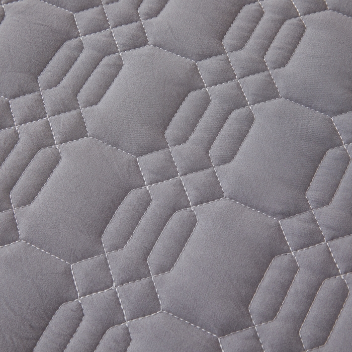 91家纺网 家纺一手货源 找家纺 邵依家纺 2026新款原棉防水床笠系列 菱格深灰