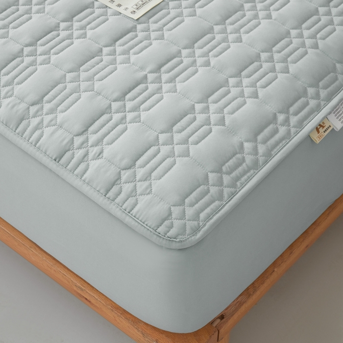 91家纺网 家纺一手货源 找家纺 邵依家纺 2026新款原棉防水床笠系列 菱格烟灰