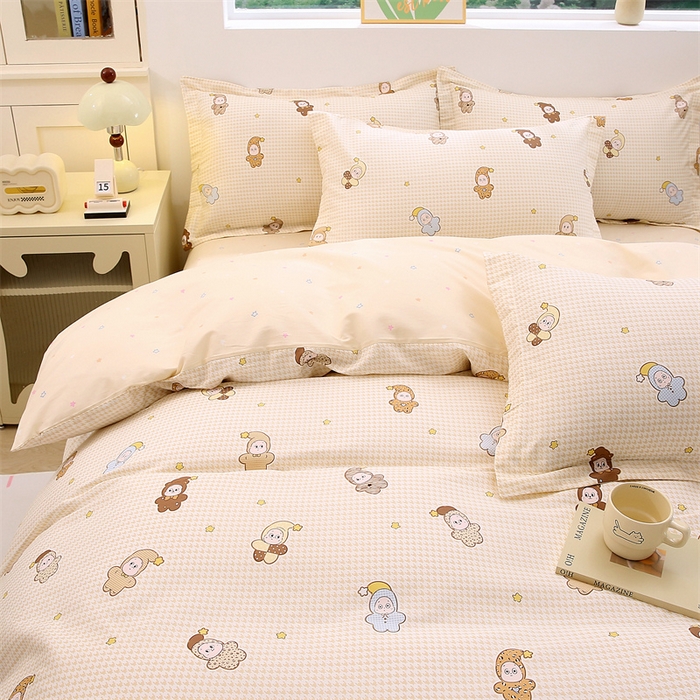 91家纺网 家纺一手货源 找家纺 织写 2026新款A类单件被套  单被套全棉纯棉 12868  预留缩水尺寸 百变精灵-黄