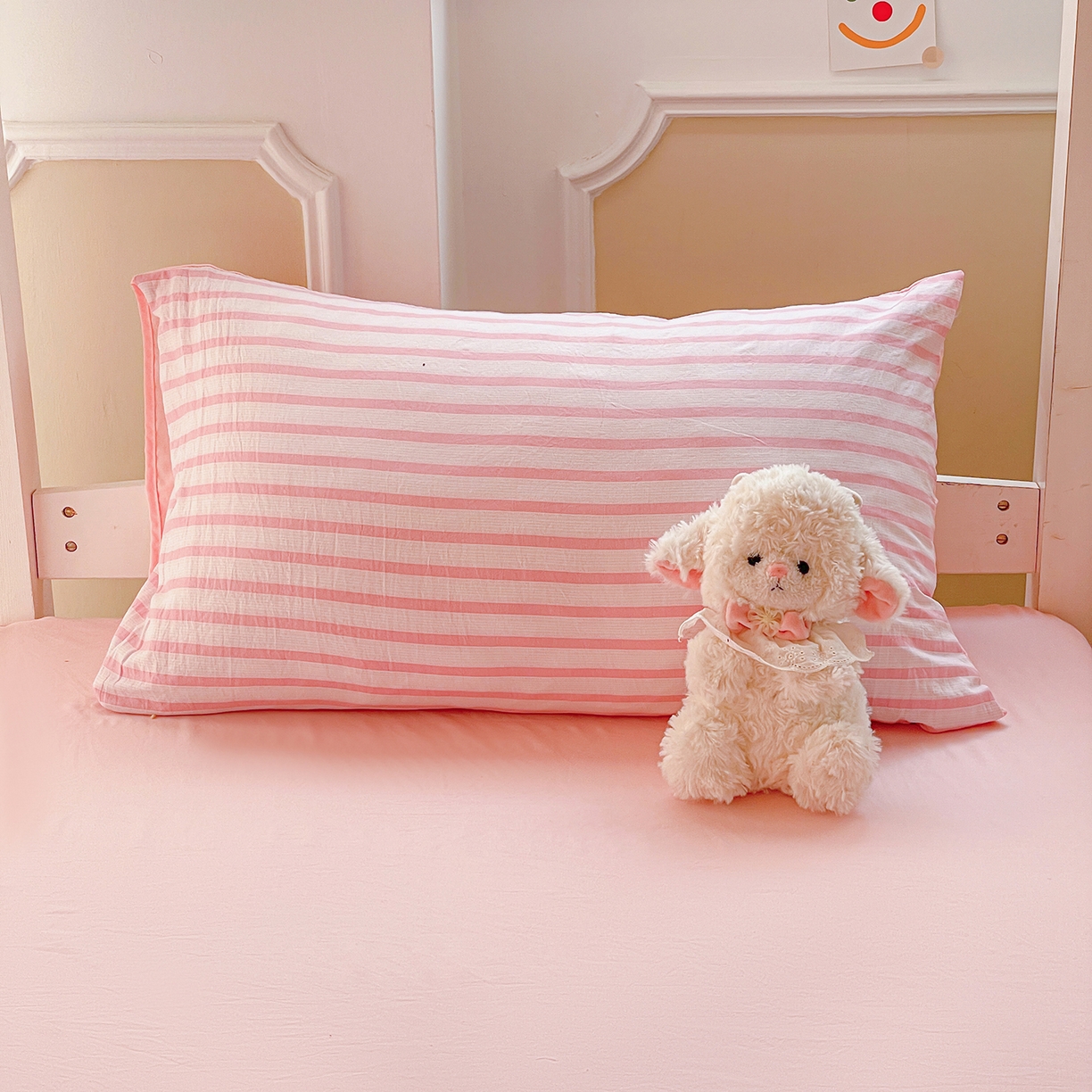 91家纺网 家纺一手货源 找家纺 （总）纽缦家纺 2026新款水洗棉简约格子风学生床套件系列