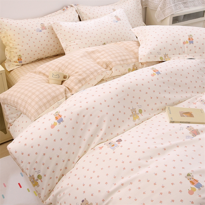 91家纺网 家纺一手货源 找家纺 织写 2026新款A类单件被套  单被套全棉纯棉 12868  预留缩水尺寸 花间沐-米