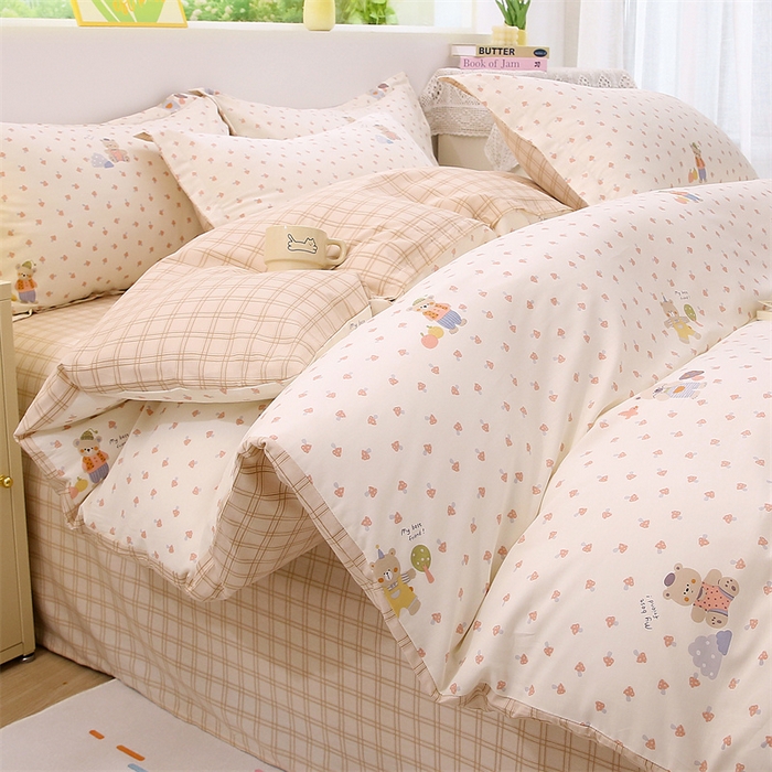 91家纺网 家纺一手货源 找家纺 织写 2026新款A类单件被套  单被套全棉纯棉 12868  预留缩水尺寸 花间沐-米