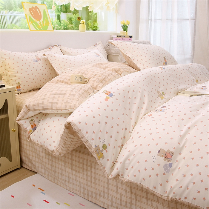 91家纺网 家纺一手货源 找家纺 织写 2026新款A类单件被套  单被套全棉纯棉 12868  预留缩水尺寸 花间沐-米