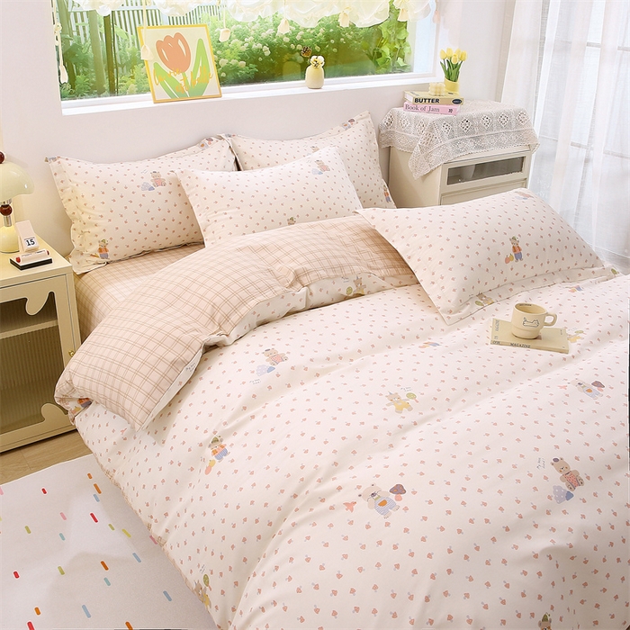 91家纺网 家纺一手货源 找家纺 织写 2026新款A类单件被套  单被套全棉纯棉 12868  预留缩水尺寸 花间沐-米