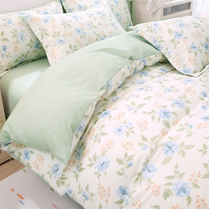 91家纺网 家纺一手货源 找家纺 织写 2026新款A类单件被套  单被套全棉纯棉 12868  预留缩水尺寸 花遇和风