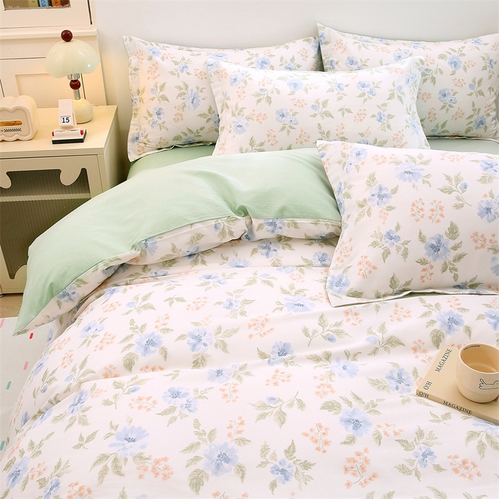 91家纺网 家纺一手货源 找家纺 织写 2026新款A类单件被套  单被套全棉纯棉 12868  预留缩水尺寸 花遇和风