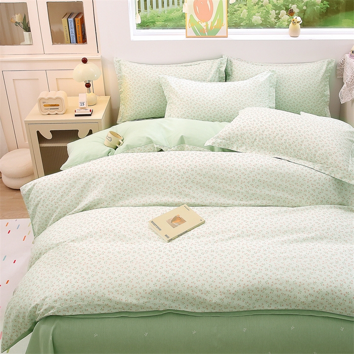 织写 2026新款A类单件被套  单被套全棉纯棉 12868  预留缩水尺寸 槿夕-绿