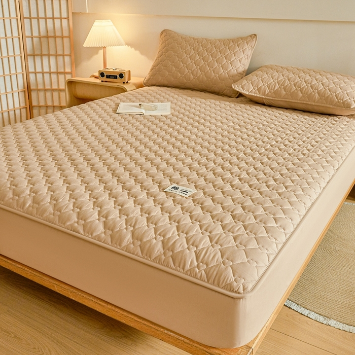 91家纺网 家纺一手货源 找家纺 邵依家纺 2026新款A类加厚纯棉夹棉全棉床笠13372提供买家秀 爱心-暖栗卡