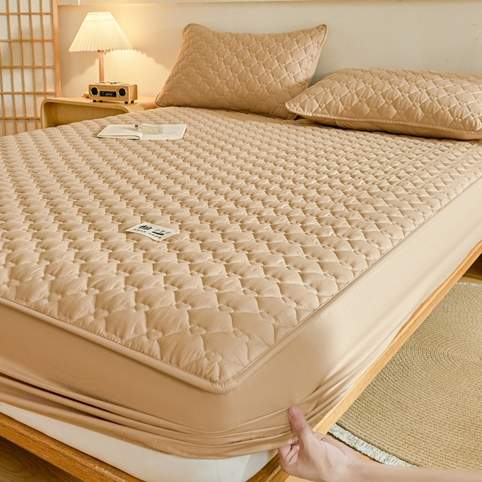 91家纺网 家纺一手货源 找家纺 邵依家纺 2026新款A类加厚纯棉夹棉全棉床笠13372提供买家秀 爱心-暖栗卡