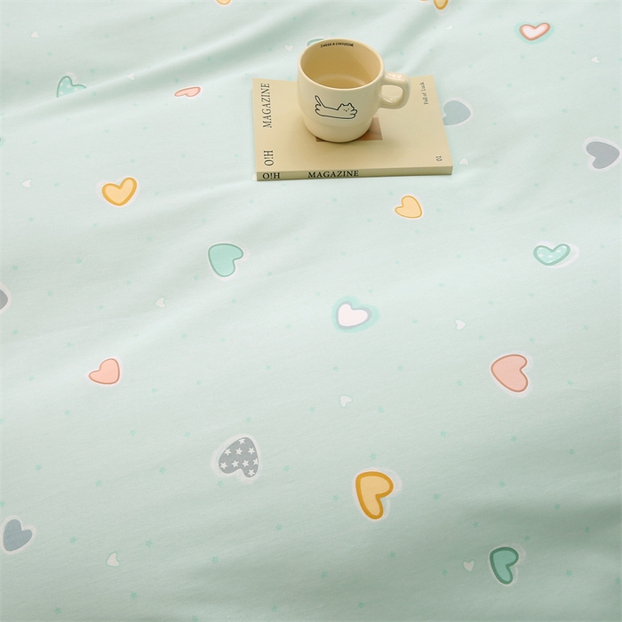 91家纺网 家纺一手货源 找家纺 织写 2026新款A类单件被套  单被套全棉纯棉 12868  预留缩水尺寸 卡布奇诺-绿