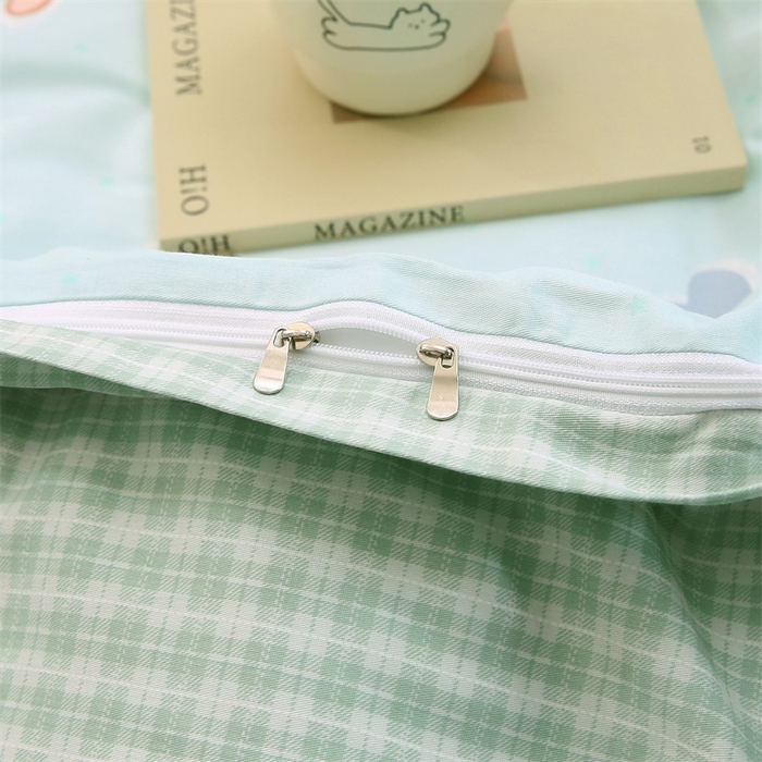 91家纺网 家纺一手货源 找家纺 织写 2026新款A类单件被套  单被套全棉纯棉 12868  预留缩水尺寸 卡布奇诺-绿