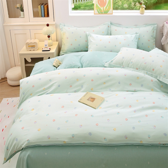 织写 2026新款A类单件被套  单被套全棉纯棉 12868  预留缩水尺寸 可可布蕾-绿