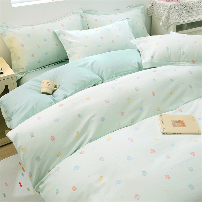 91家纺网 家纺一手货源 找家纺 织写 2026新款A类单件被套  单被套全棉纯棉 12868  预留缩水尺寸 可可布蕾-绿