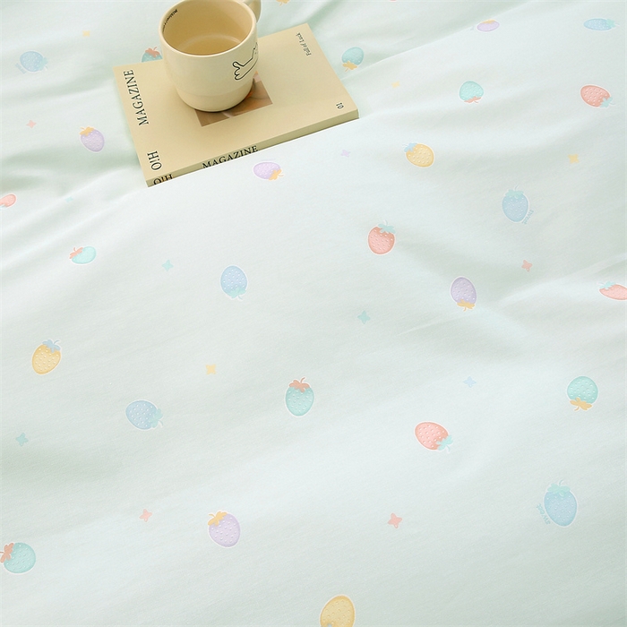 91家纺网 家纺一手货源 找家纺 织写 2026新款A类单件被套  单被套全棉纯棉 12868  预留缩水尺寸 可可布蕾-绿