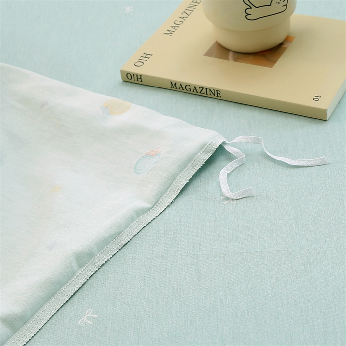 91家纺网 家纺一手货源 找家纺 织写 2026新款A类单件被套  单被套全棉纯棉 12868  预留缩水尺寸 可可布蕾-绿