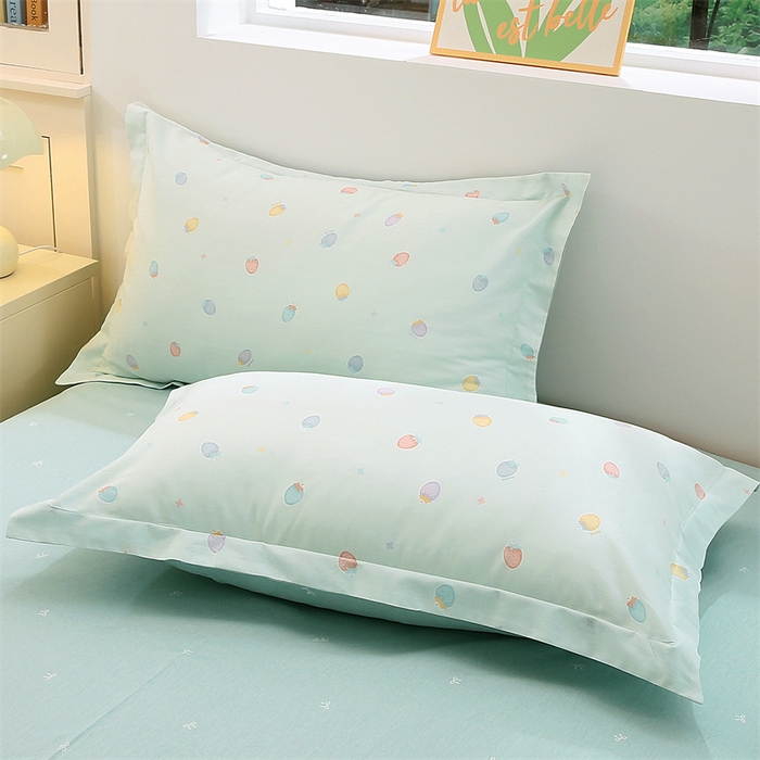 91家纺网 家纺一手货源 找家纺 织写 2026新款A类单件被套  单被套全棉纯棉 12868  预留缩水尺寸 可可布蕾-绿