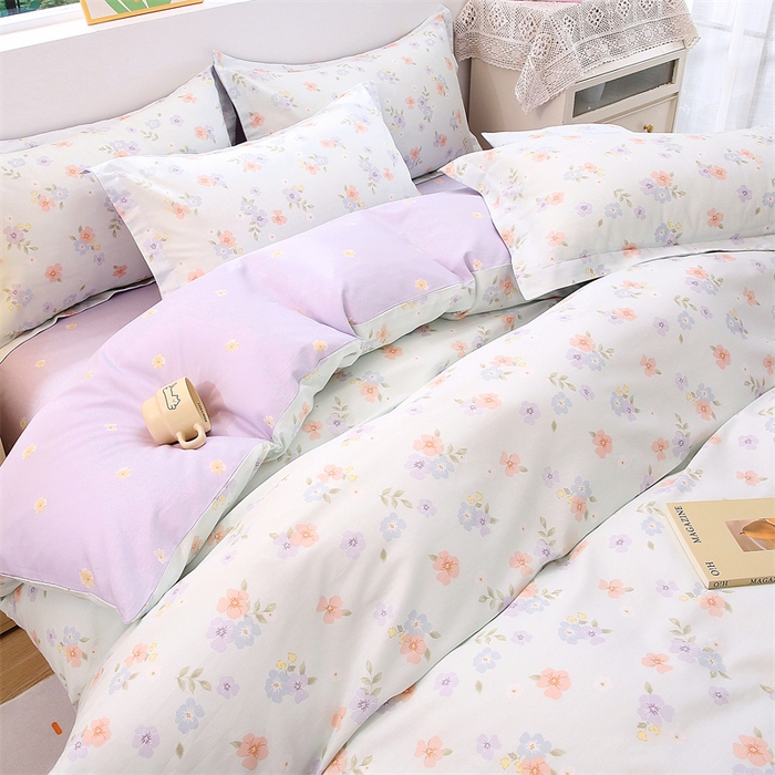 91家纺网 家纺一手货源 找家纺 织写 2026新款A类单件被套  单被套全棉纯棉 12868  预留缩水尺寸 可妮露-绿