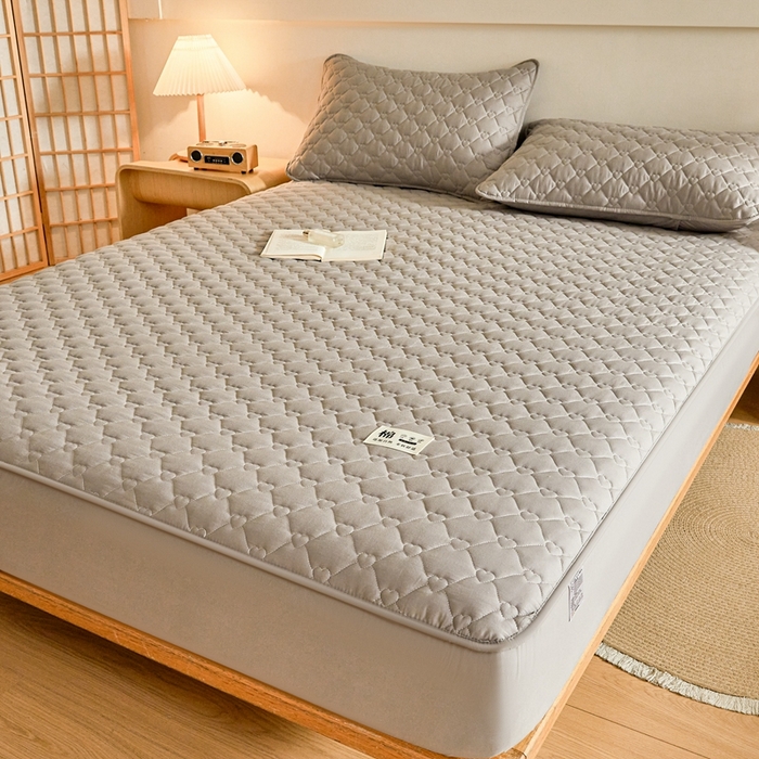 91家纺网 家纺一手货源 找家纺 邵依家纺 2026新款A类加厚纯棉夹棉全棉床笠13372提供买家秀 爱心-烟雾灰