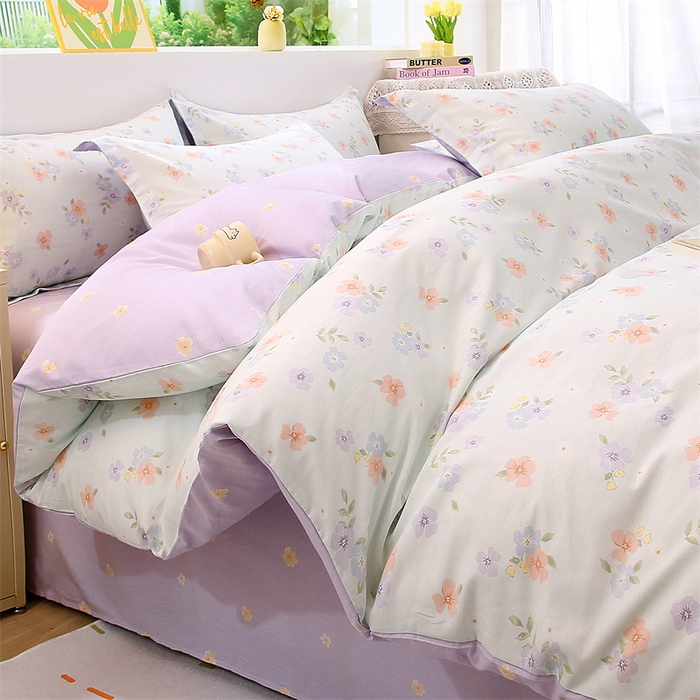 91家纺网 家纺一手货源 找家纺 织写 2026新款A类单件被套  单被套全棉纯棉 12868  预留缩水尺寸 可妮露-绿