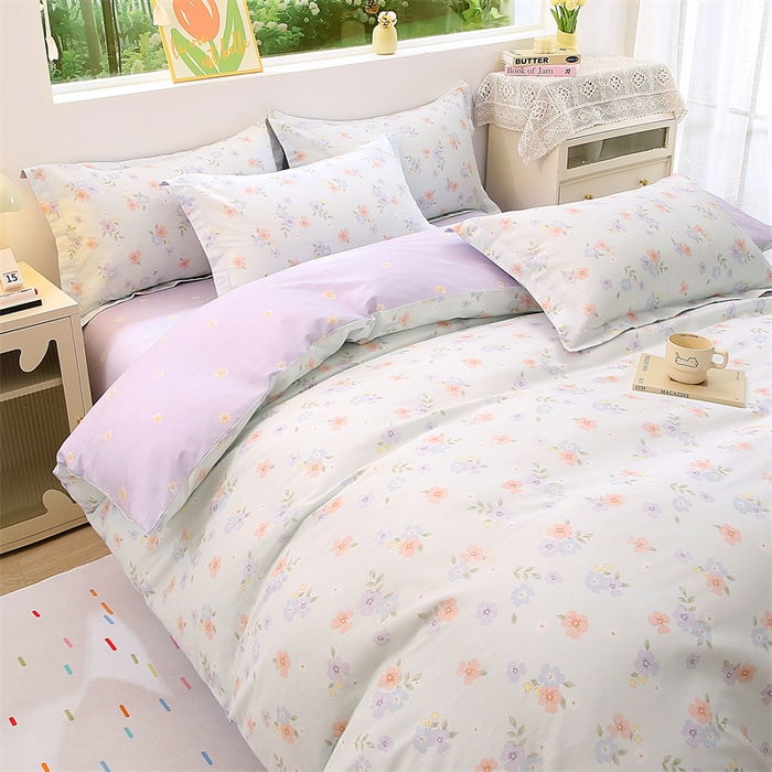 91家纺网 家纺一手货源 找家纺 织写 2026新款A类单件被套  单被套全棉纯棉 12868  预留缩水尺寸 可妮露-绿