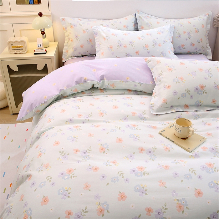 91家纺网 家纺一手货源 找家纺 织写 2026新款A类单件被套  单被套全棉纯棉 12868  预留缩水尺寸 可妮露-绿