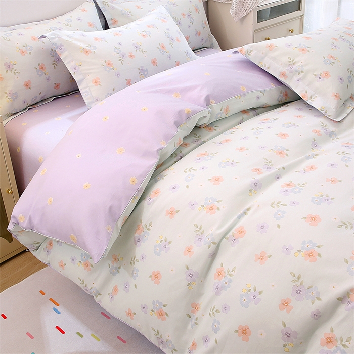 91家纺网 家纺一手货源 找家纺 织写 2026新款A类单件被套  单被套全棉纯棉 12868  预留缩水尺寸 可妮露-绿