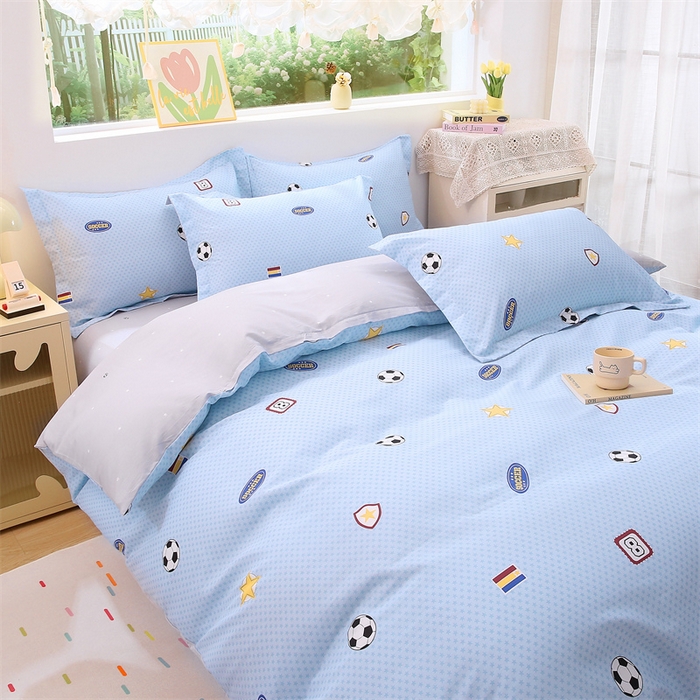 91家纺网 家纺一手货源 找家纺 织写 2026新款A类单件被套  单被套全棉纯棉 12868  预留缩水尺寸 快乐足球