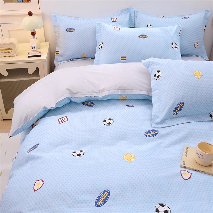 91家纺网 家纺一手货源 找家纺 织写 2026新款A类单件被套  单被套全棉纯棉 12868  预留缩水尺寸 快乐足球