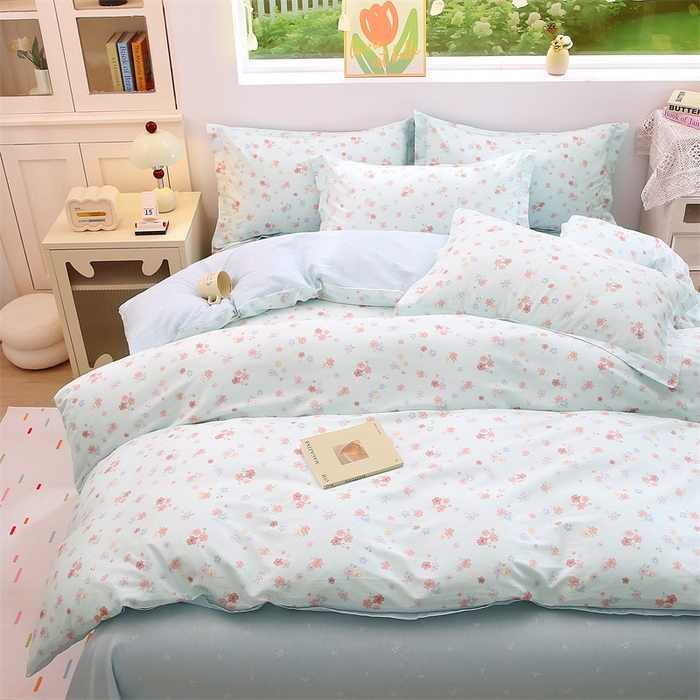 织写 2026新款A类单件被套  单被套全棉纯棉 12868  预留缩水尺寸 流绪微梦-蓝