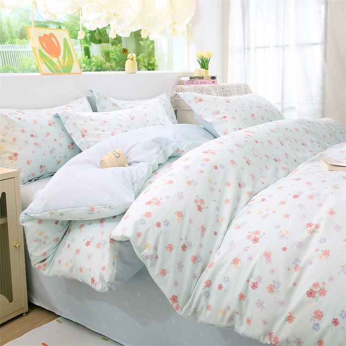 91家纺网 家纺一手货源 找家纺 织写 2026新款A类单件被套  单被套全棉纯棉 12868  预留缩水尺寸 流绪微梦-蓝