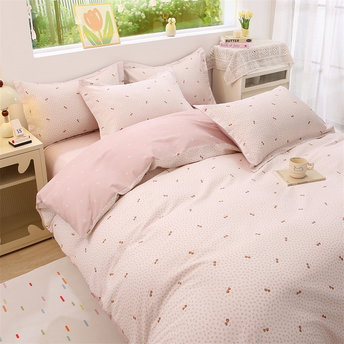 91家纺网 家纺一手货源 找家纺 织写 2026新款A类单件被套  单被套全棉纯棉 12868  预留缩水尺寸 轻颜-粉