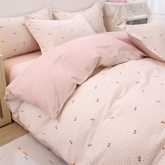 91家纺网 家纺一手货源 找家纺 织写 2026新款A类单件被套  单被套全棉纯棉 12868  预留缩水尺寸 轻颜-粉