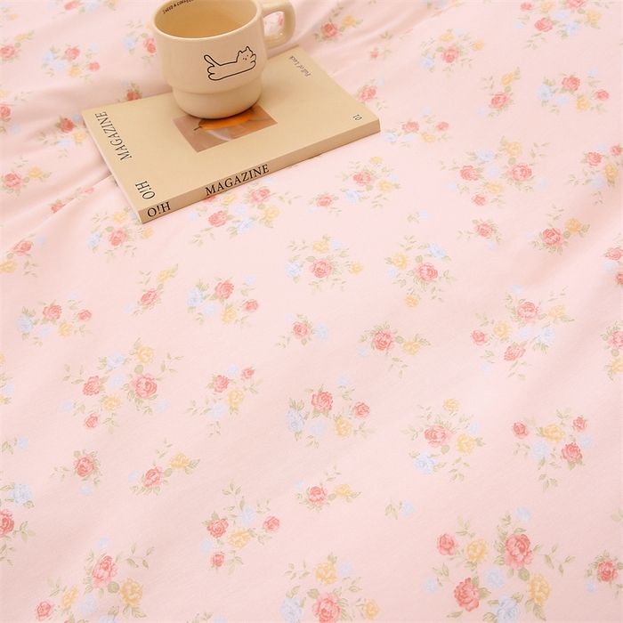 91家纺网 家纺一手货源 找家纺 织写 2026新款A类单件被套  单被套全棉纯棉 12868  预留缩水尺寸 柔光浅语-粉